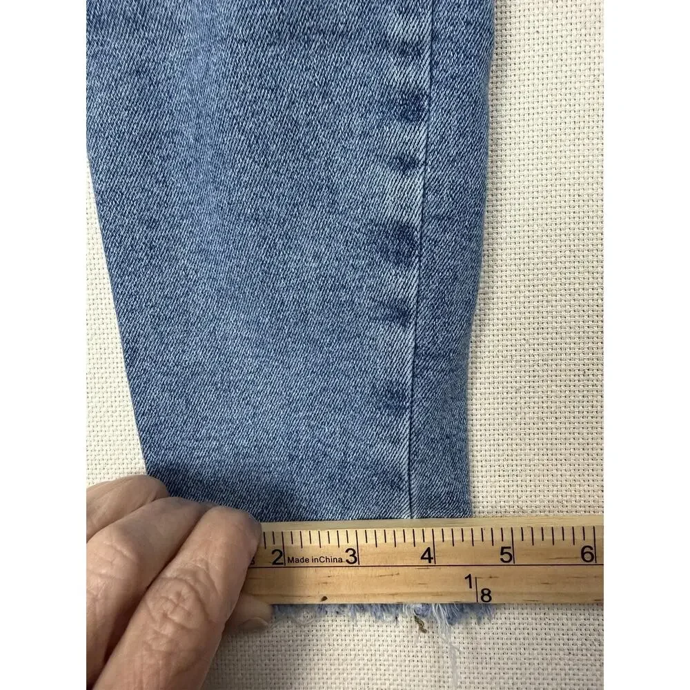 We The Free People Jeans Size 26 High Rise Skinny Stretch Frayed Hem Blue Denim - Picture 10 of 14